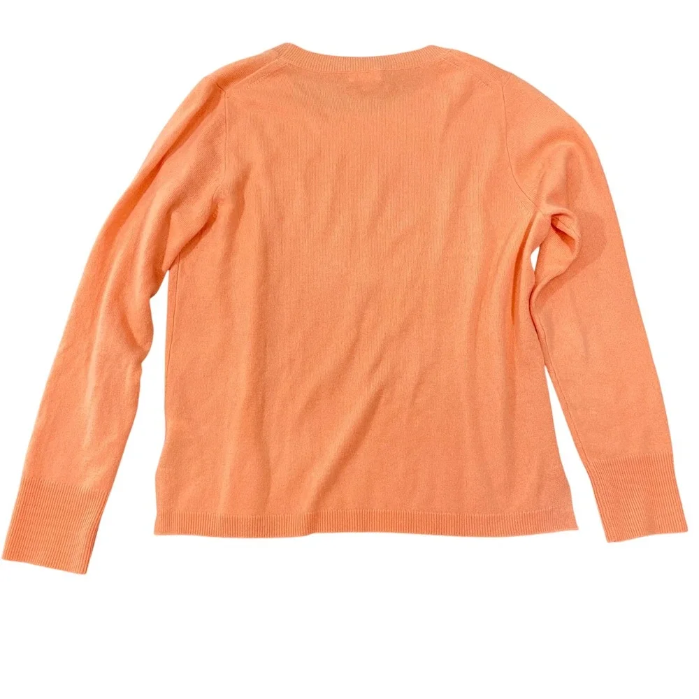 J.Crew Cashmere Slim-Fit Crewneck Sweater Womens Peach Pastel Orange Large K1313